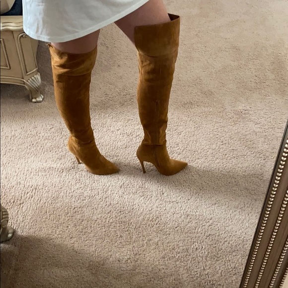 Shoes - Over the knee stiletto suede boots